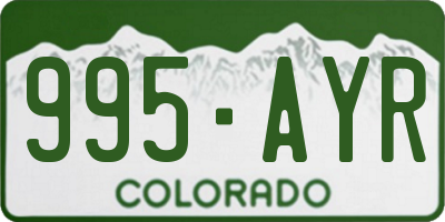 CO license plate 995AYR