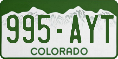 CO license plate 995AYT