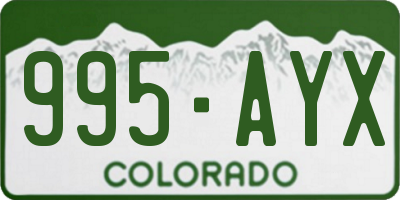 CO license plate 995AYX