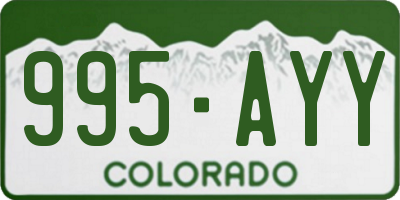 CO license plate 995AYY