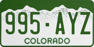 CO license plate 995AYZ