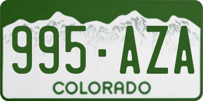 CO license plate 995AZA