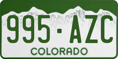 CO license plate 995AZC