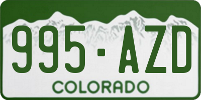 CO license plate 995AZD
