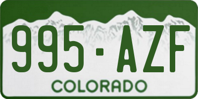 CO license plate 995AZF