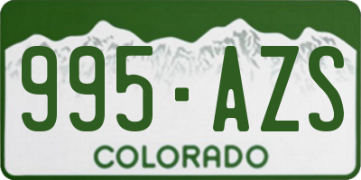 CO license plate 995AZS