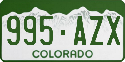 CO license plate 995AZX