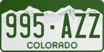 CO license plate 995AZZ