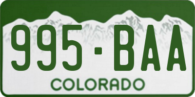 CO license plate 995BAA