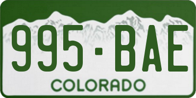 CO license plate 995BAE