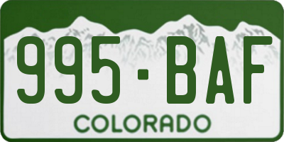 CO license plate 995BAF
