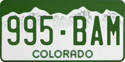 CO license plate 995BAM