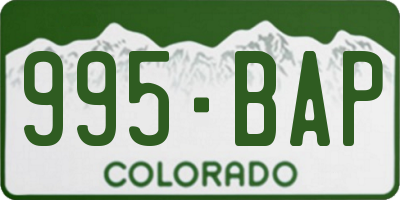 CO license plate 995BAP