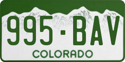 CO license plate 995BAV