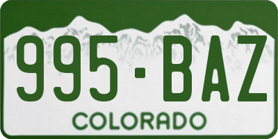 CO license plate 995BAZ
