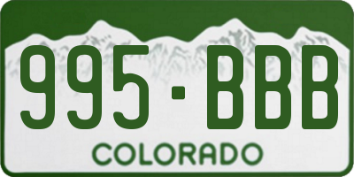CO license plate 995BBB