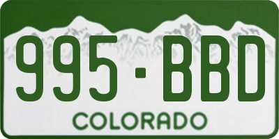 CO license plate 995BBD