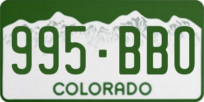 CO license plate 995BBO