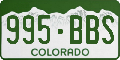 CO license plate 995BBS