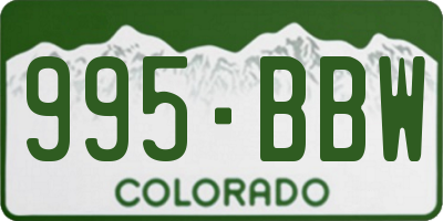 CO license plate 995BBW