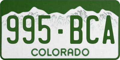 CO license plate 995BCA