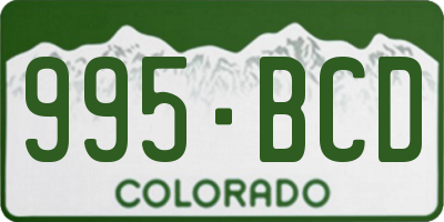 CO license plate 995BCD