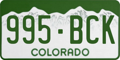 CO license plate 995BCK