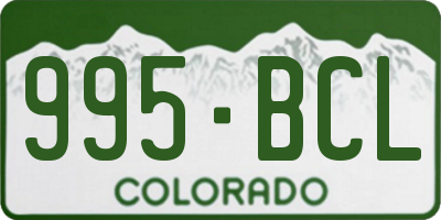 CO license plate 995BCL
