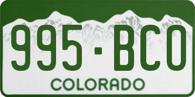 CO license plate 995BCO