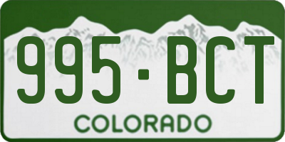 CO license plate 995BCT