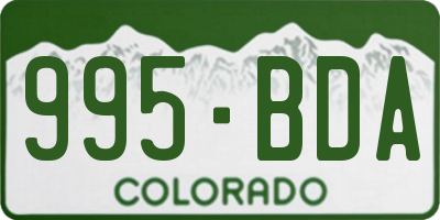 CO license plate 995BDA