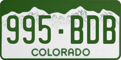 CO license plate 995BDB