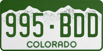 CO license plate 995BDD