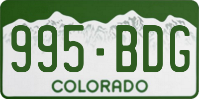 CO license plate 995BDG
