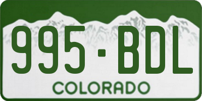 CO license plate 995BDL