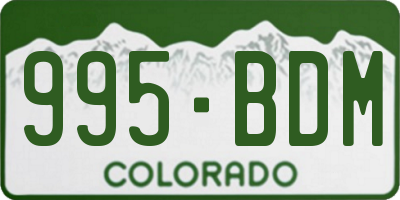 CO license plate 995BDM