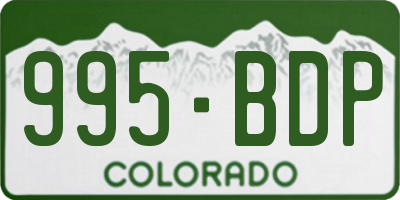 CO license plate 995BDP