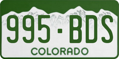 CO license plate 995BDS