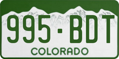 CO license plate 995BDT