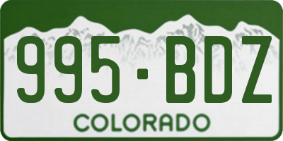 CO license plate 995BDZ