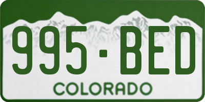 CO license plate 995BED