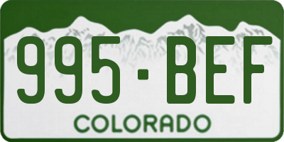 CO license plate 995BEF