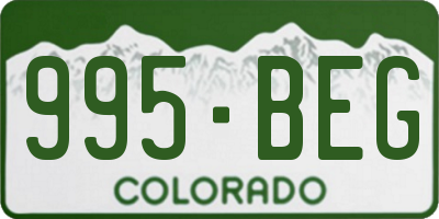 CO license plate 995BEG