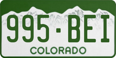 CO license plate 995BEI