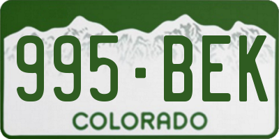 CO license plate 995BEK
