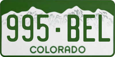 CO license plate 995BEL