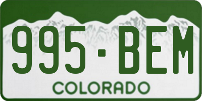 CO license plate 995BEM