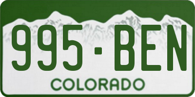 CO license plate 995BEN