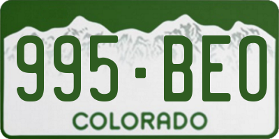 CO license plate 995BEO