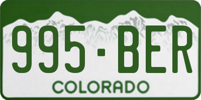 CO license plate 995BER